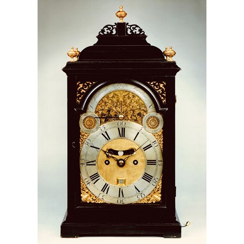 18TH CENTURY ANTIQUE GEORGIAN EBONIZED BRACKET CLOCK BY WILLIAM SCAFE OF LONDON